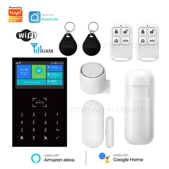 Smart Tuya Alarmni Sistem WIFI GSM 4.3 Palčni Zaslon Vlomilec Home Security z Temperatura in Vlažnost Funkcija
