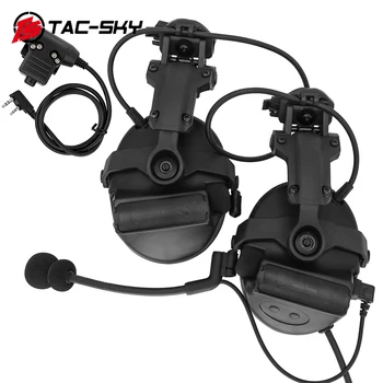 TAC-NEBO Airsoft Šport Taktično COMTAC II Slušalke Čelada LOKA Skladbo Nosilec Silikonski Earmuff Različica BK