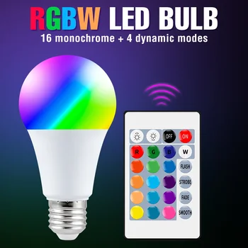 Zatemniti LED Sijalka RGB+RGBW Smart Žarnice E27 IR Daljinski upravljalnik Žarnice Žarnica 5W 10W 15W Change Color Party Bar Svetlobe 220V Ampul