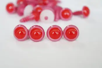 40pcs/veliko---10 mm 12 mm 14 mm 16 mm 18 mm 20 mm 24 mm okrogle rdeče roza varnost oči s podložko za diy lutkovno plišastih lutka