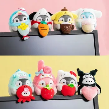 Sanrio Kawali Kuromi Hello Kitty Moja Melodija Cinnamoroll Blazino Pingvin Plišastih Igrač Plushie Keychain Polnjene Lutka za Otroke darilo