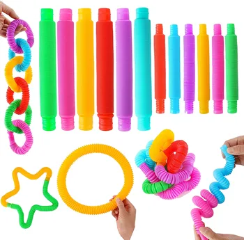 Mini Barvna Potegnite Teleskopsko Cev Priljubljena Senzorično Igrače Za Odrasle Nemiren Otrok Tlaka Vent Plastičnih Meh Stisnite Igrače