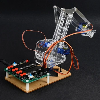 4 DOF Akril Mehansko Roko Smart Robot Manipulator Nevihte Z C51 Učenje DIY Komplet Robot odprtokodne za Vgradnjo DIY Programabilni Igrače