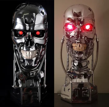 [Zabavno] Replika Smolo Terminator T800 1:1 Obsega Lobanje Endoskeleton Dvigalo-Velikost Prsi Slika svetlobe LED OČI T-800 T2 kip model
