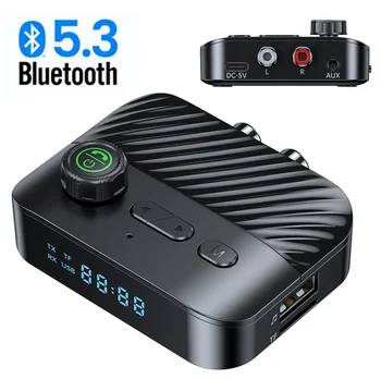 Bluetooth 5.3 Brezžični Zvočni Adapter Avdio Sprejemnik Oddajnik RCA/AUX/TF Kartico/U Disk za Slušalke/Zvočniki/TV/PC /Avto