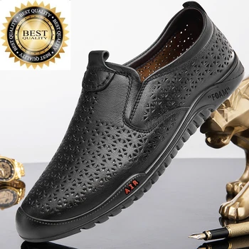 Resnično Visoke Moške Kakovost blagovne Znamke Usnjeni Čevlji izdolbel Priložnostne Poslovnih Urad Anti-skid Loafers