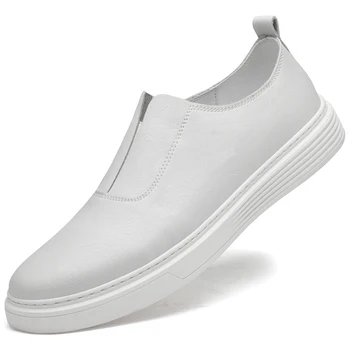 Luksuzne blagovne Znamke Mens Priložnostne Čevlji Ročno izdelan Modni Beli Skateboard čevlji za Moške Superge Moda Čipke-up Usnje Oblikovalec Moški Čevlji