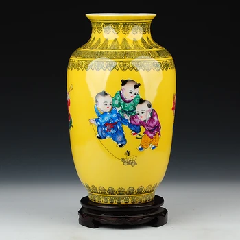 Jingdezhen keramike starinsko vazo otroci pri igri vaza dnevna soba oprema izdelki, darila dom dekoracijo domače in umetnostne obrti