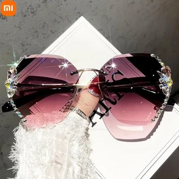 Xiaomi 2023 blagovno Znamko Design Letnik Rimless Nosorogovo sončna Očala Ženske Moški Modni Gradient Leče, sončna Očala Odtenkih za Ženske