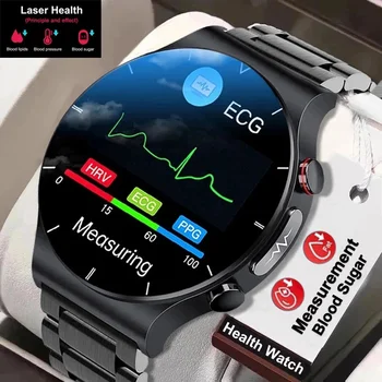 2023 Novo Lasersko Zdravljenje Tri Visoke Pametno Gledati Moške EKG PPG Srčni utrip, Krvni Sladkor Zdravje Tracker Pametno Gledati Huawei Xiaomi