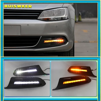 1 Nastavite 12v LED Za Volkswagen VW Jetta Sagitar 2012 2013 2014 DRL Dnevnih Luči in Svetlobe ABS Meglo Lučka Pokrov