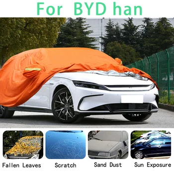 Za BYD han Nepremočljiva avto prevleke super za zaščito pred soncem prah, Dež avto Toča preprečevanje auto zaščitna