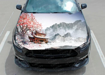 Japonski ročno poslikane kulise avto, kapuco, nalepke, vinilne nalepke, grafično embalaže nalepke grafika, kapuco, nalepke avto po meri diy gora