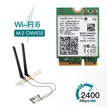 Dual Band 2,4 Gbps Brezžični Adapter Intel AX211NGW Namizni Komplet 802.11 AC/AX M. 2 KeyE CNVIo2 Wifi 6E Za Bluetooth 5.2 Omrežna Kartica