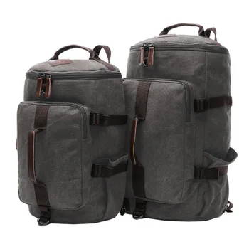 Retro slog platno vrečko moški veliko zmogljivosti valjaste diagonalno vrečko večnamensko tri-namen poslovne potovalne prtljage vrečko