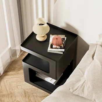 Železo postelji kabinet Moderne spalnice Preprosto črno postelji rok Majhen gospodinjski pohištvo Geometrijske postelji kabinet