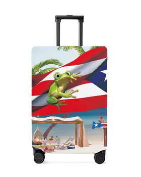 Palm Tree Puerto Rico Zastavo Žaba Plaži Potovalne Prtljage Kritje Elastična Prtljage Kritje Kovček Primeru Prahu Kritje Potnih Dodatki