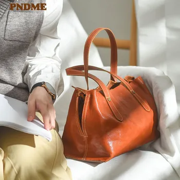 PNDME moda priložnostne pravega usnja ženski torbici tote vrečko ročno naravno mehko pravi cowhide dnevnih migrantov, ramenski messenger bag