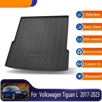 Prtljažniku avtomobila Mat Za VW Volkswagen Tiguan L MK2 2017~2023 Avto Zadaj Prtljažnik Mat Tla Pladenj Boot Linijskih Zaščitne Blazine Pribor Pad