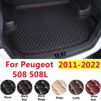 SJ Strokovno XPE Usnje Visoko Strani Prtljažniku Avtomobila Mat Rep Linijskih Zadnji Tovor Pad Nepremočljiva Primerni Za Peugeot 508 508L 2011-12-2022