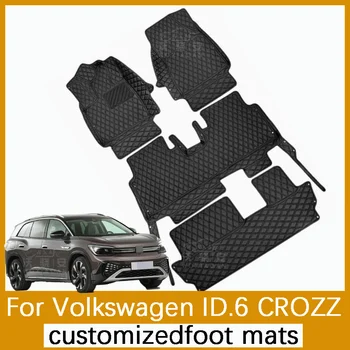 Za Volkswagen ID.6 CROZZ avto preproge, po meri stopala mat preproge (6/7 sedežev), 2021-2023 različica modelov