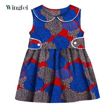 Afriške Obleke za Otroke, Ankara Cvjetnim Tiskanja otroška Oblačila brez Rokavov Moda Dashiki Afriške Bady Dekliška Oblačila Wyt764