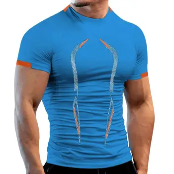 Nove Moške Priložnostne Poletje Natisni T-Shirt Dihanje Hitro Suhe Bluzo, Tek Usposabljanje Šport Vrhovi Šport Kratkimi Rokavi Moški Tees