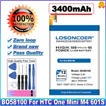 LOSONCOER 3400mAh BO58100 Baterija Za HTC One Mini M4 Baterije M 4 601S 601E 601N 603E Baterije