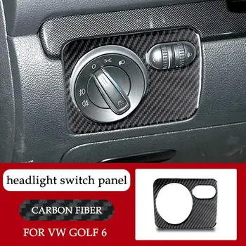 Ogljikovih Vlaken Smerniki Stikalo za Nadzor Okvir Nalepke Anti-scratch Enostaven za Namestitev Nalepke za VW Golf 6 R Scirocco 09-16 C8T3