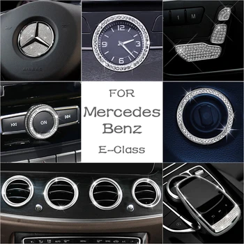 Za Mercedes Benz Pribor E Razred W212 W213 AMG Bling Nalepke Notranje Deli, Okraski Trim Preuredi Kristalno Sijala Srebrna