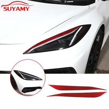 Mehko Ogljikovih Vlaken Avtomobilski Žarometi Lučka Obrvi Trim Nalepke Za 2020-23 Corvette C8 Stingray Z51 Z06 Avto Dodatki