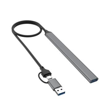 7 Port USB Slim Mini 2 v 1(USB-C+USB 3.0) Do USB 2.0X6+USB 3.0X1 5Gbps Hiter Prenos USB3.0 Hub Razdelilnik