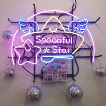 Žlica Star Neon znak, Neonske Žarnice, prijavite se Ikona Pivo Bar Igre Soba Dekor Svetilke Oglaševanje Estetske Soba Dekor Neon Luči Steno