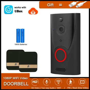Ubox APP HD 1080P Video Zvonec Baterijo Fotoaparata S PIR Gibanja Zazna IR Nočno Vizijo Cloud storage Doorphone Začetni Zaslon Cam