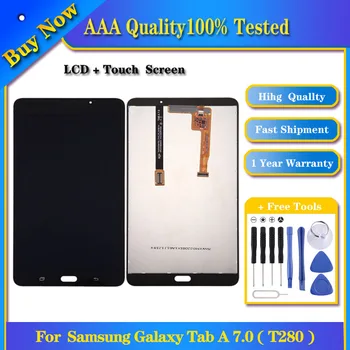 100% Preizkušen LCD Zaslon za Samsung Galaxy Tab A 7.0 (2016) (WiFi Različica) / T280 s Računalnike Celoten Sklop (Black)