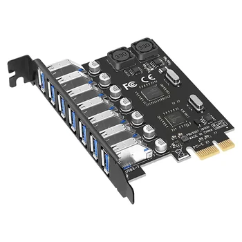 7 Ports USB 3.0 PCI Express Adapter za Kartico USB Razširitveno Kartico, PCIe Riser Card za PC, Linux / Xp/ 7/ 8/ 8.1/ 10